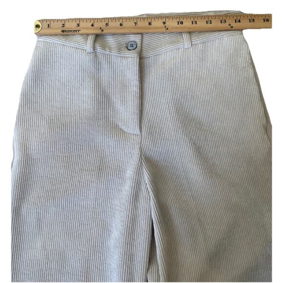 Vintage Made In Italy Tan Velour Corduroy Wide Leg Pants High Waist Sz 6 29"x30" - Picture 7 of 10